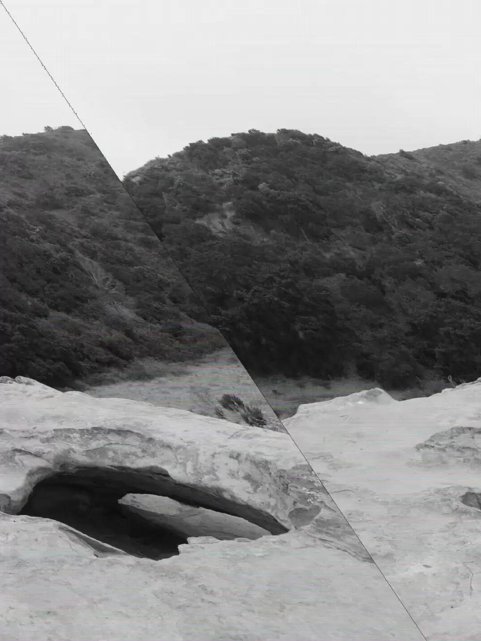 Cave Rock has a small sandstone arch. 