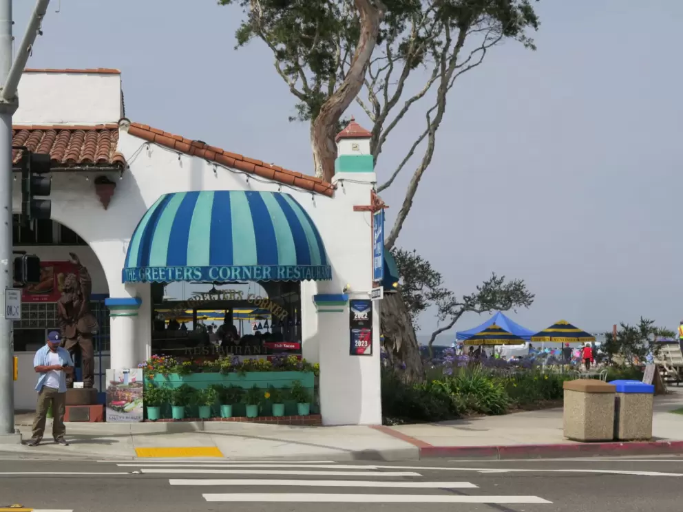 A cafe near the beach. 