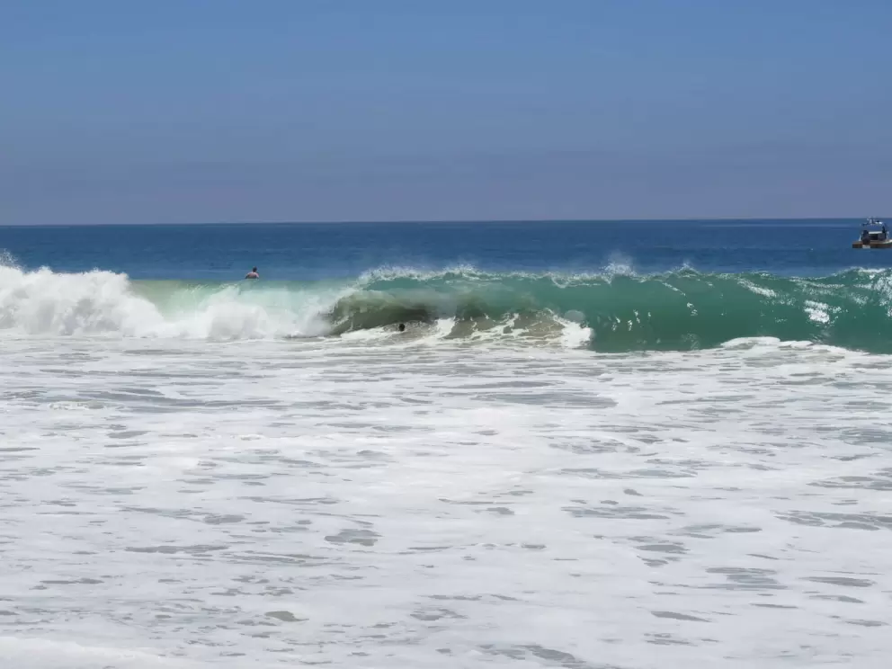 Foamy wave on a summer day. 