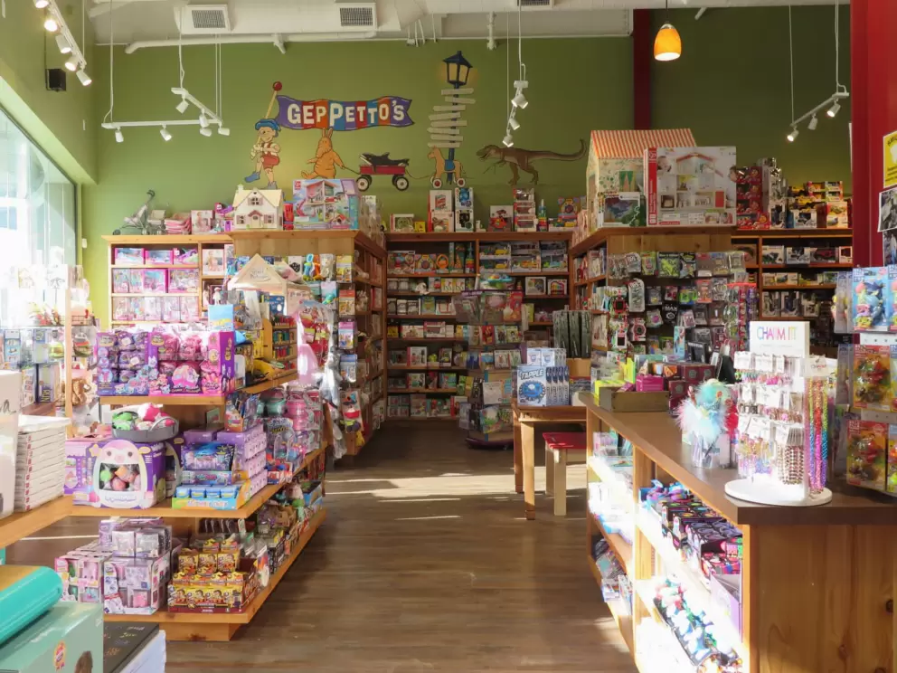 Inside Geppetto's Toy Store. 