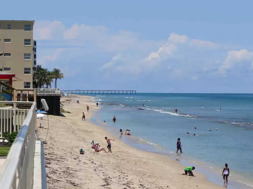 People playing on the beach. 