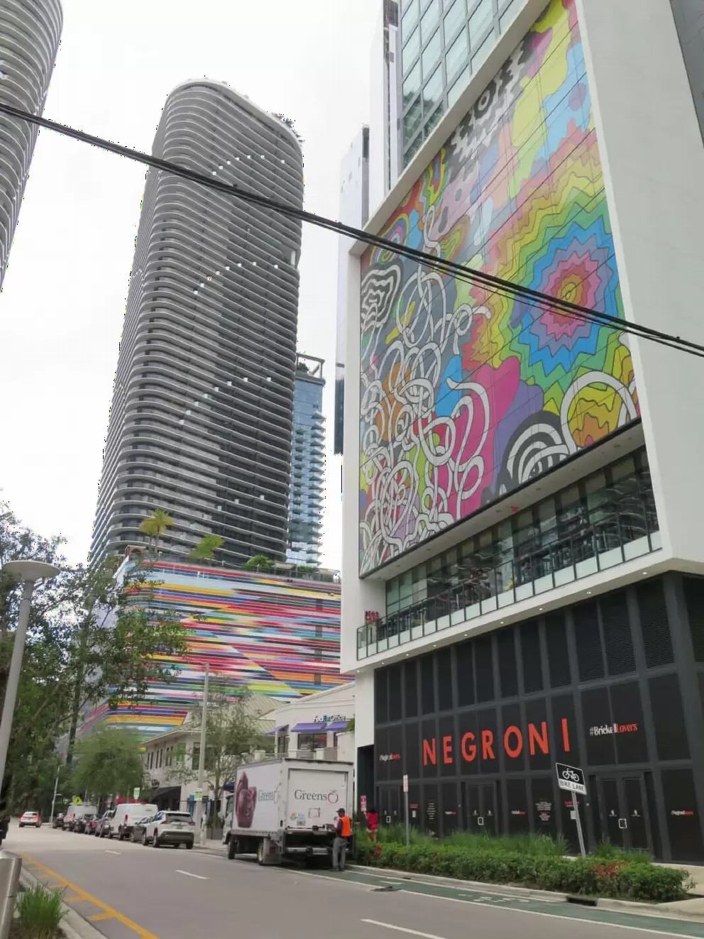 Colorful mural on a building. 