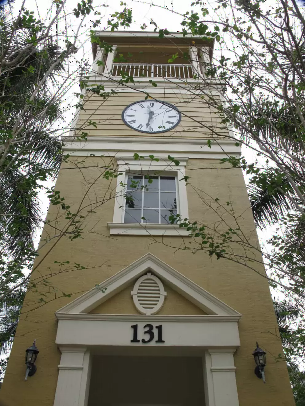 Clocktower at Royal Palm Circle in Botanica neighborhood. Kids love to play imaginative games here!