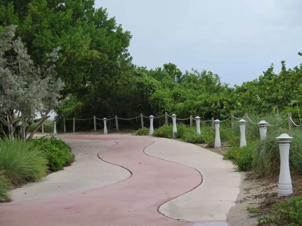 The wavy pattern on Miami Beach Boardwalk, at 64th Street Beach. 