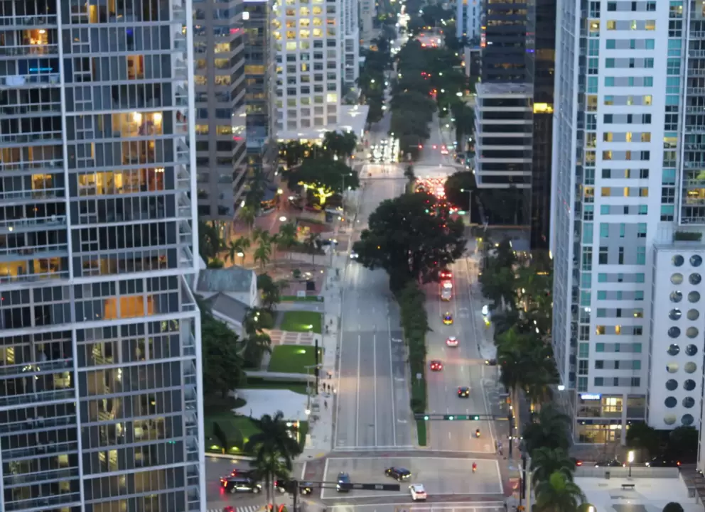 Brickell Ave at night. 