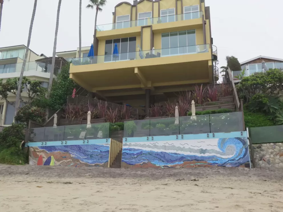 Mural under a beach house. 