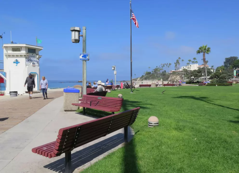 Benches along the boardwalk.
