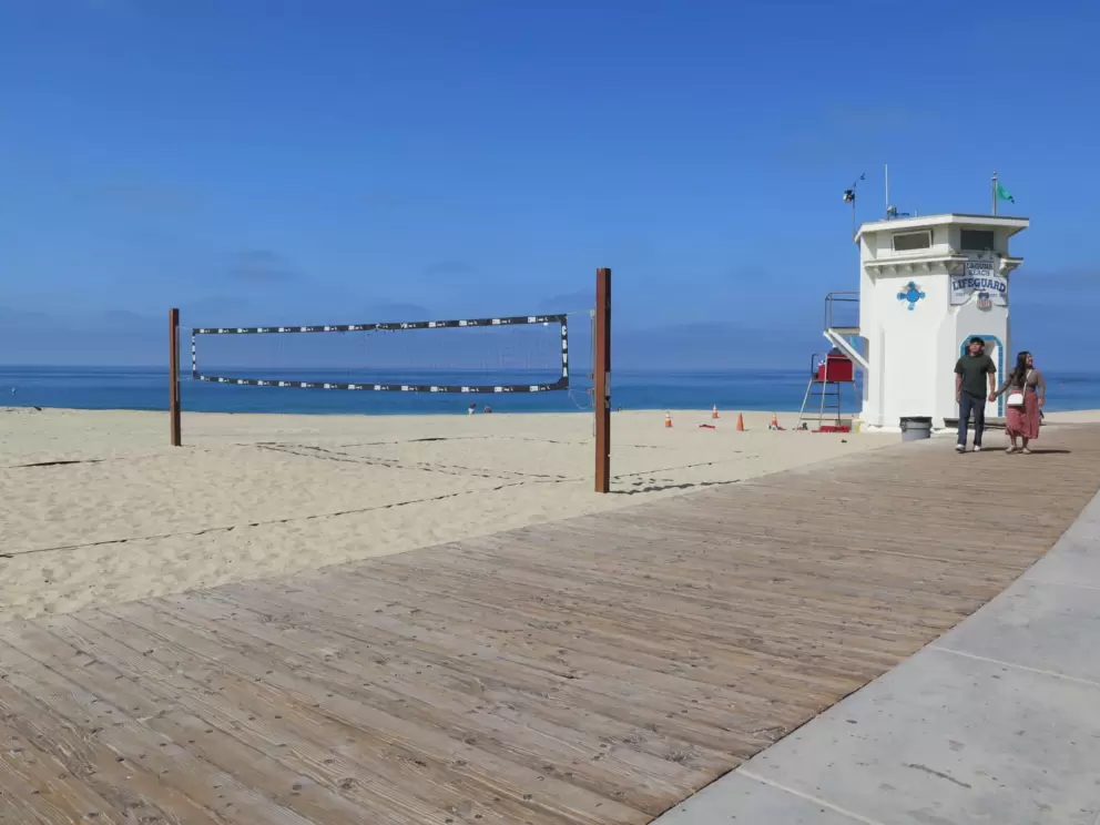 Boardwalk by the lifeguard tower. 