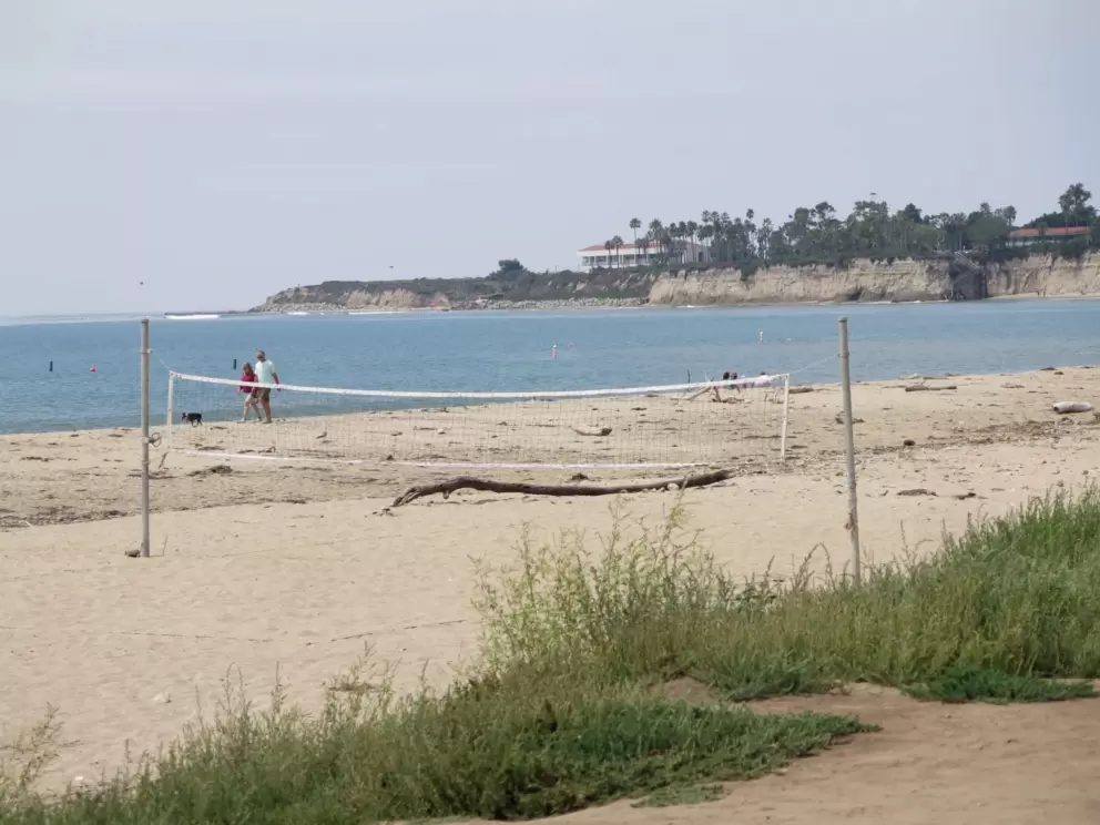 Beach volleyball on the sand. 