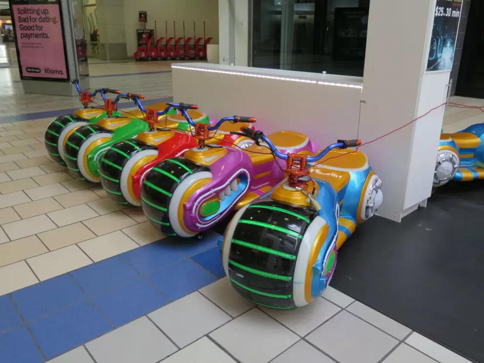 Motorized bikes to scare the shoppers!