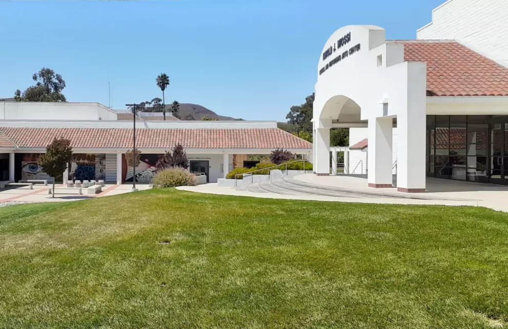 CPAC, the concert hall at Cuesta College, has a sloped lawn in front.