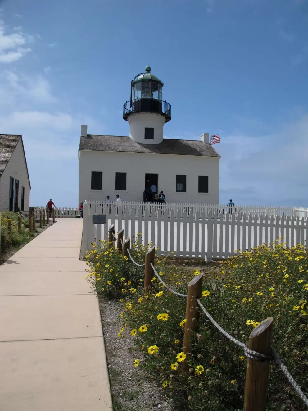 The Old Point Loma Lighthouse, built in Cape-Cod style. 