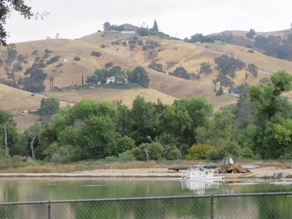 The sewer district water and a sweet hill. 