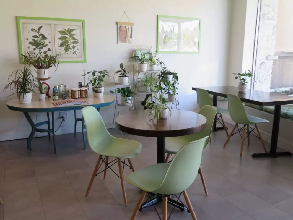 Inside Bramble Pie Company it's cute!