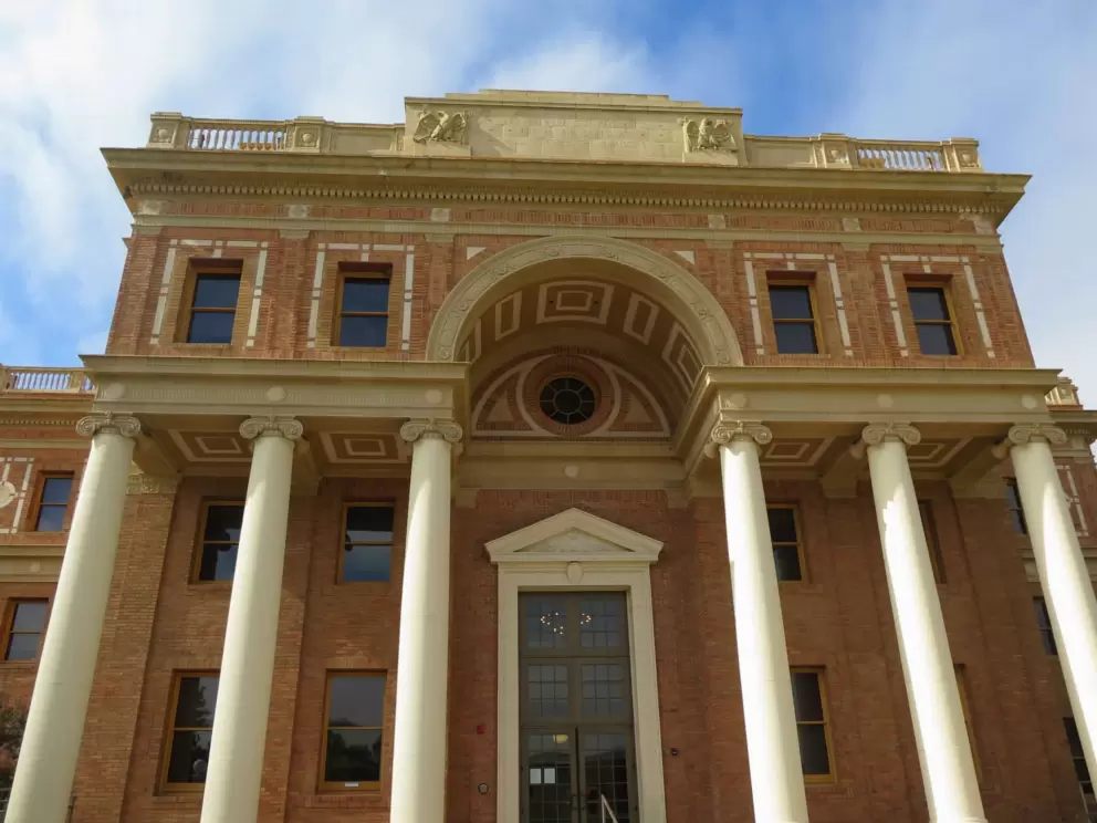 City Hall is a lavish building with columns. 