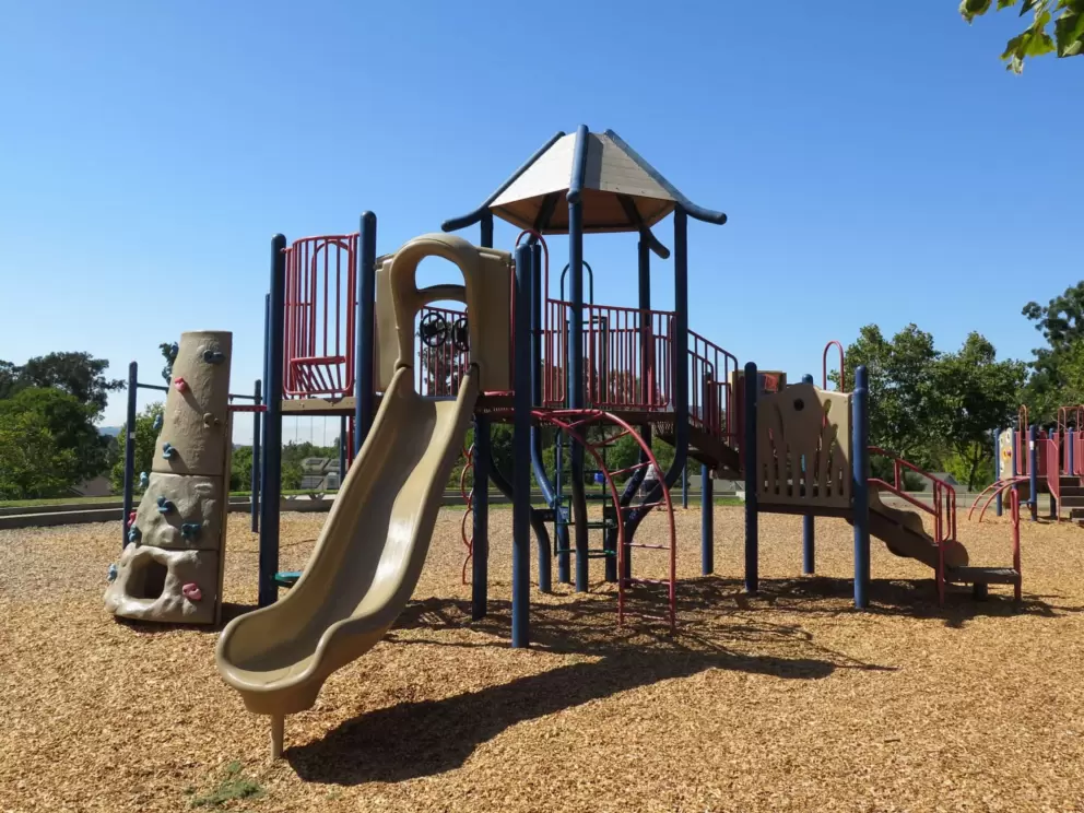 The big kid play structure. 