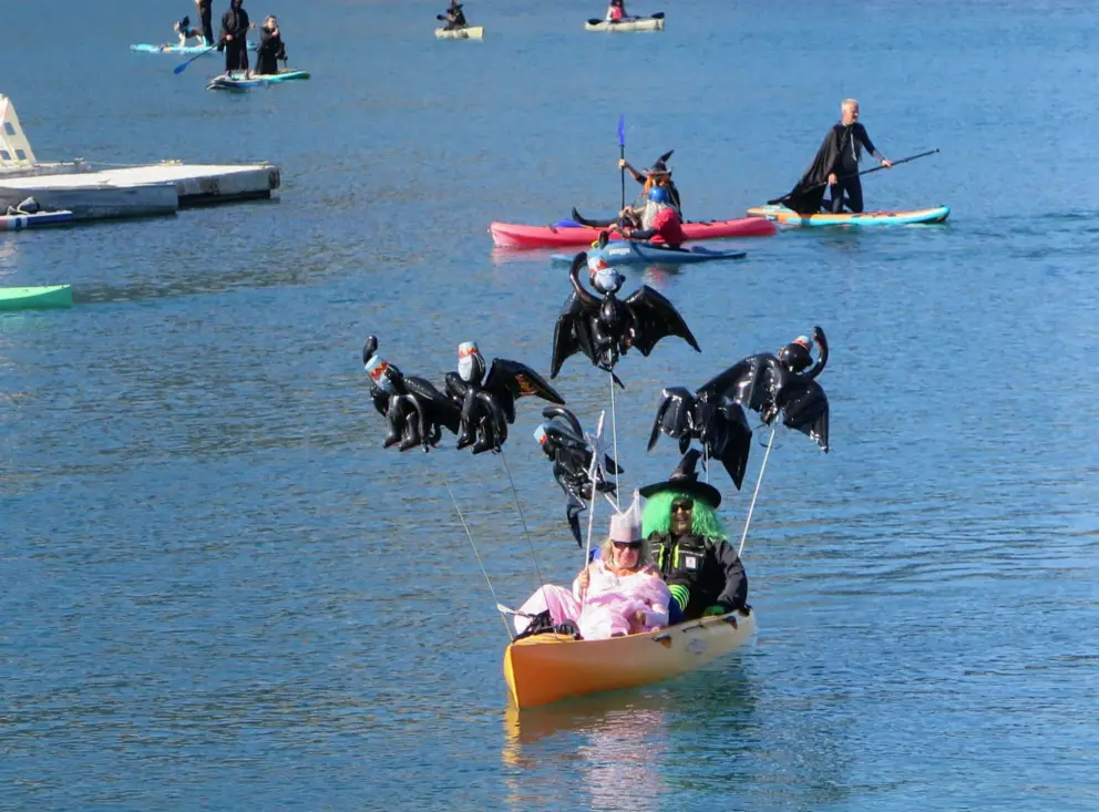 Scary bats on a kayak. 