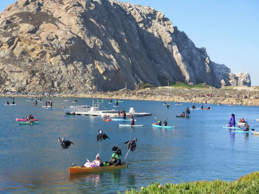 Colorful day at the Witches and Warlocks Paddle. 