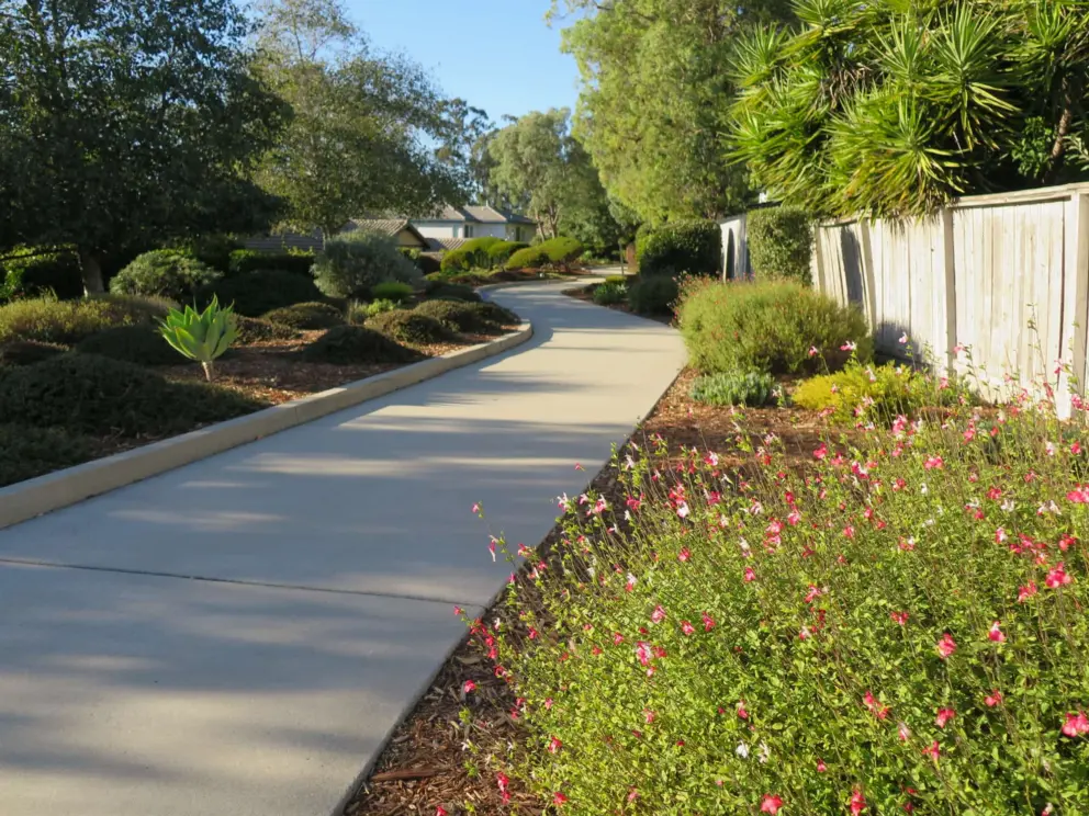 Walk behind houses at Fuller Road. 