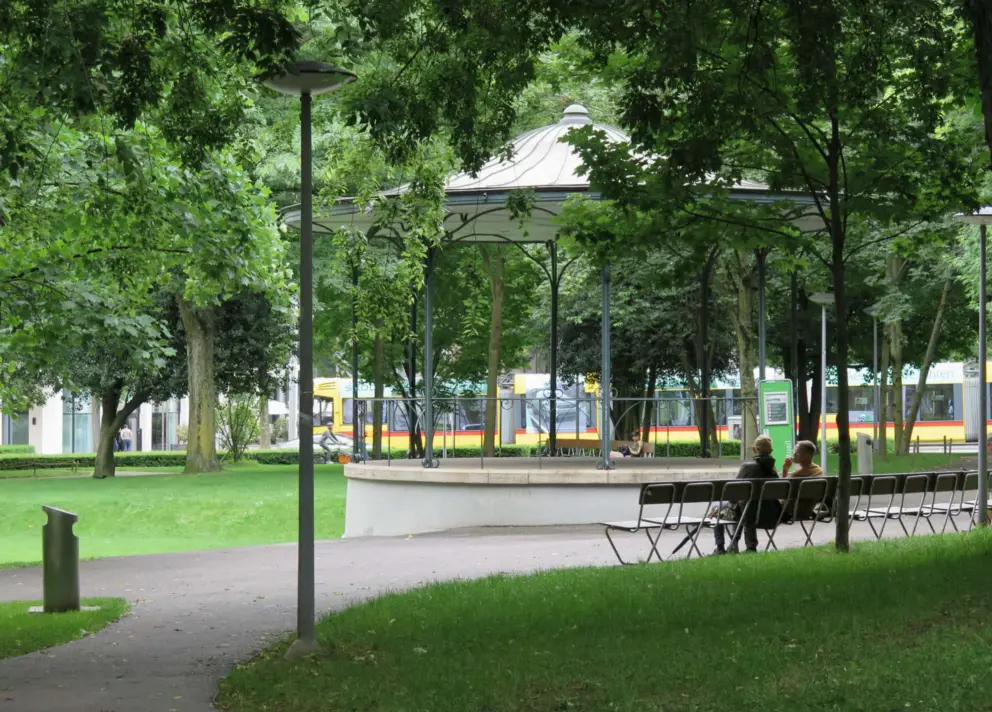 De Wette Park and its gazebo.