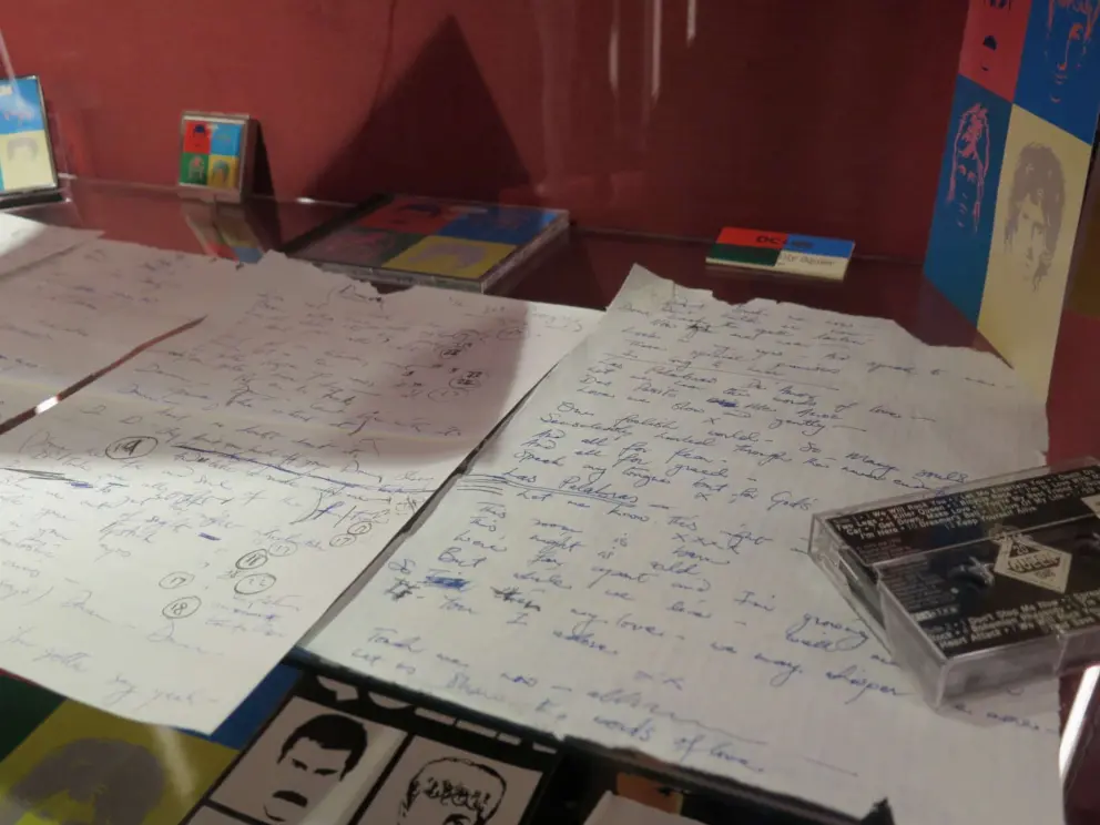 Song lyrics and tapes. 