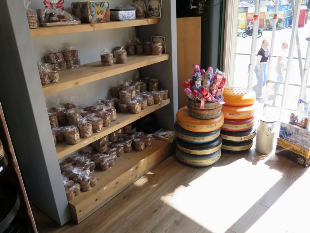 Inside Lutjewinkel, a stroopwafel store on Damrak, the touristy street that runs out of the train station.