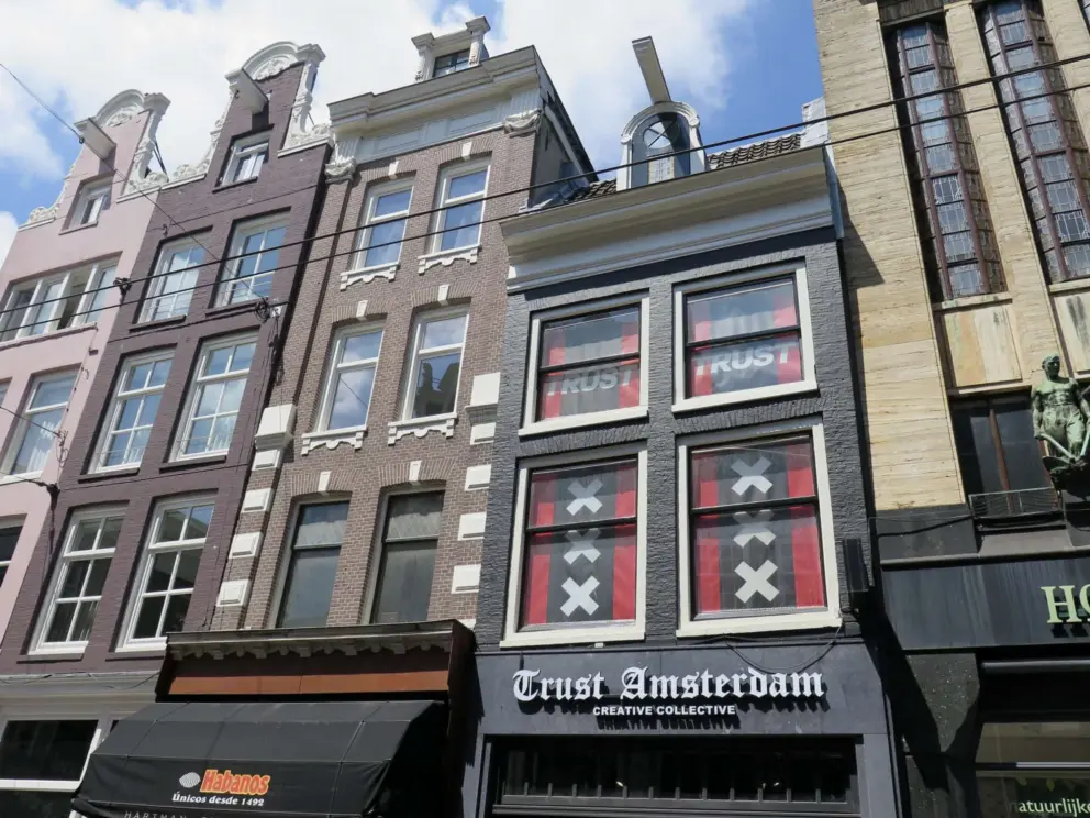 Leidsestraat is a pretty street with shops. 