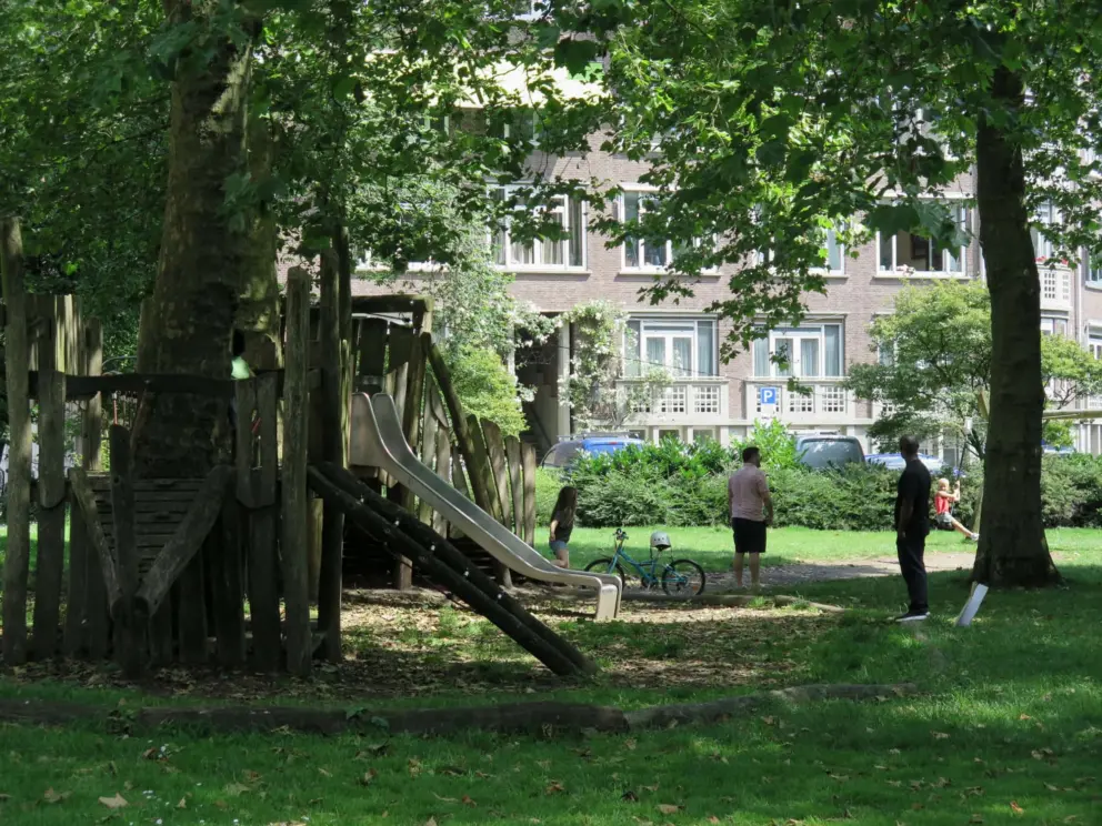 Slide at the playground. 
