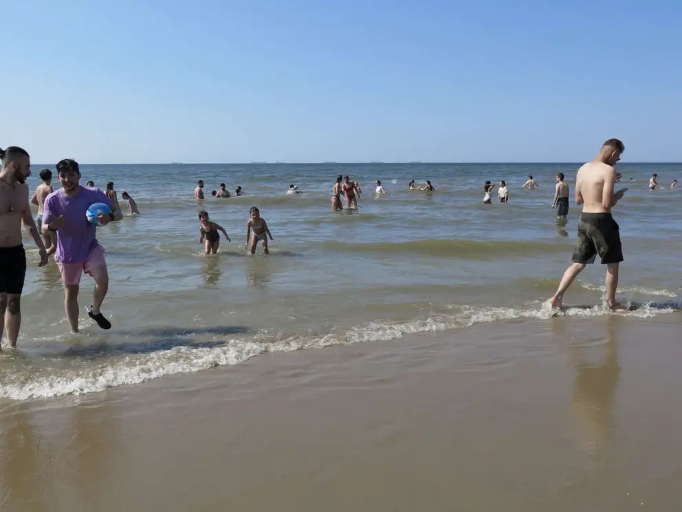 Splashing in the water on a June day. 