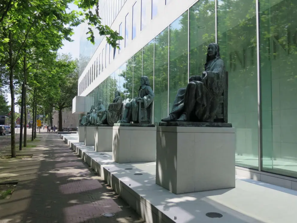 Justices sculptures outside Supreme Court. 