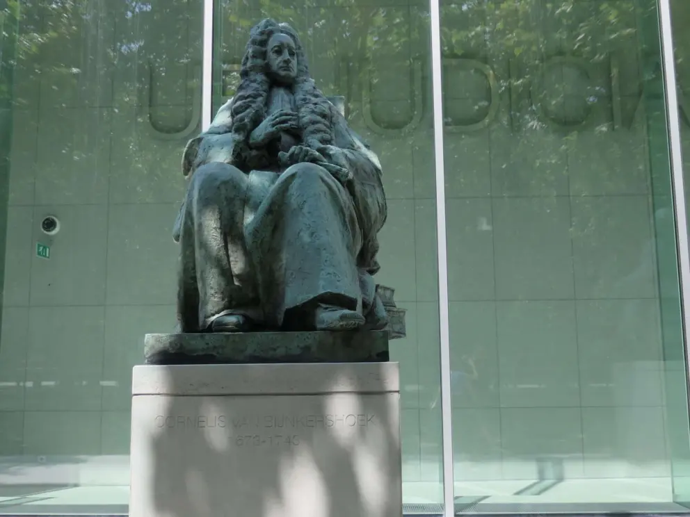 Justice sculpture outside Supreme Court. 