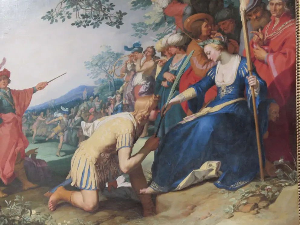 Theagenes Receiving the Palm of Honour from Chariclea, 1626. Close-up.