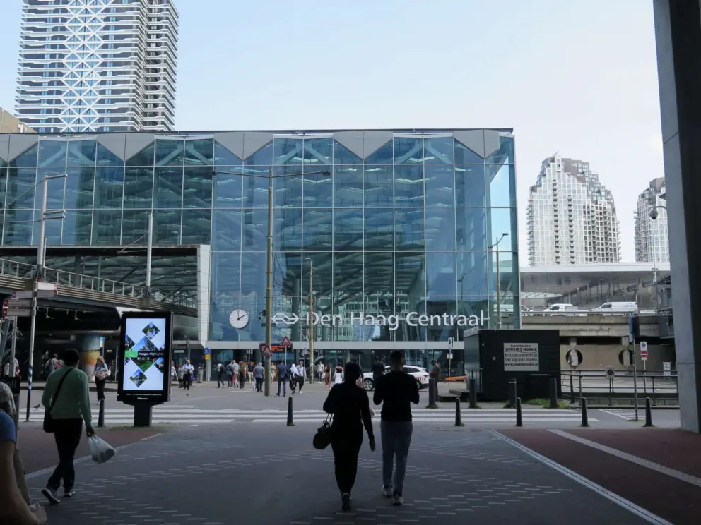 Den Haag Centraal, the train station, all glass. 