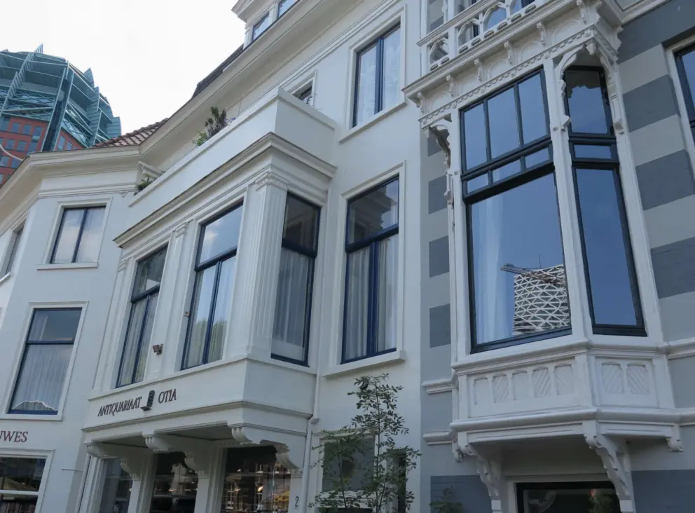 Bay windows. 