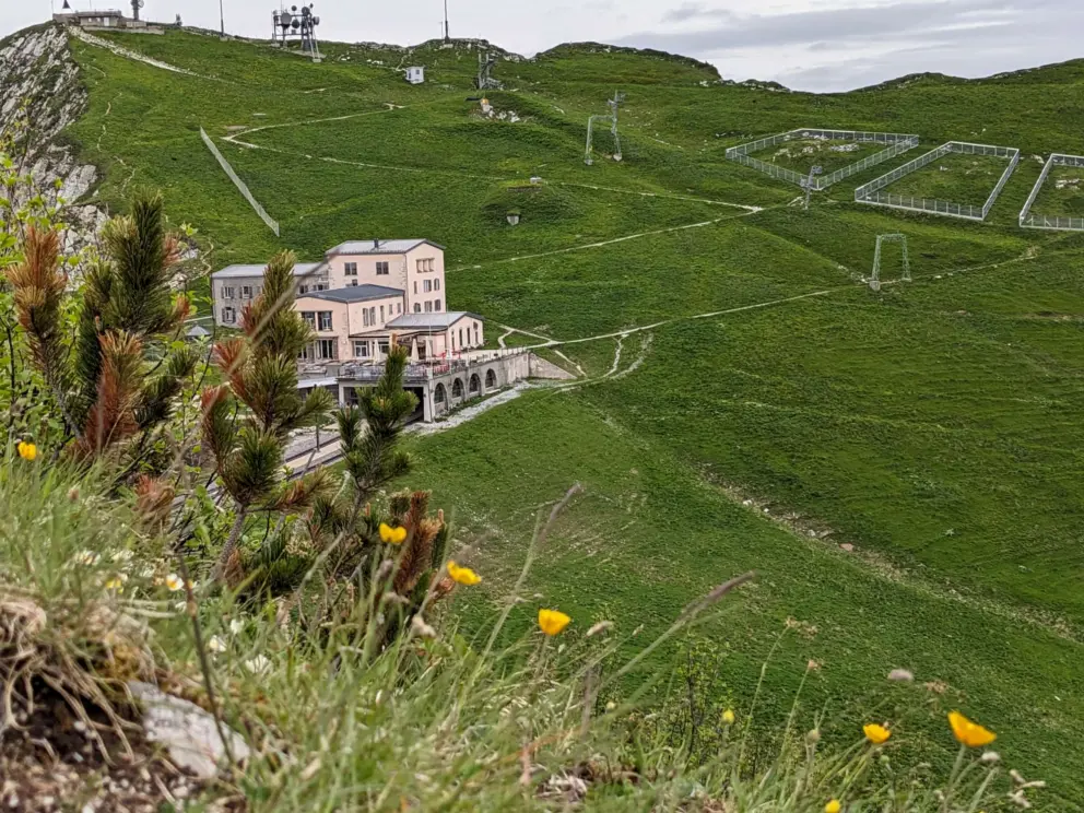 The train station at the top. 