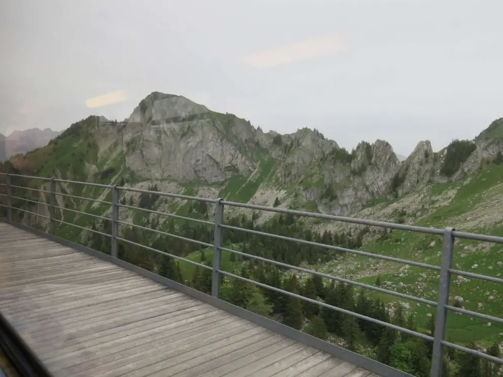 Wooden platform at one of the stops, and views!!
