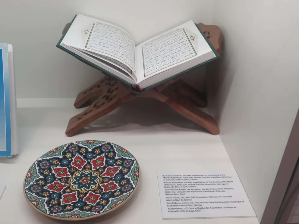 Plate and book from Iran. 