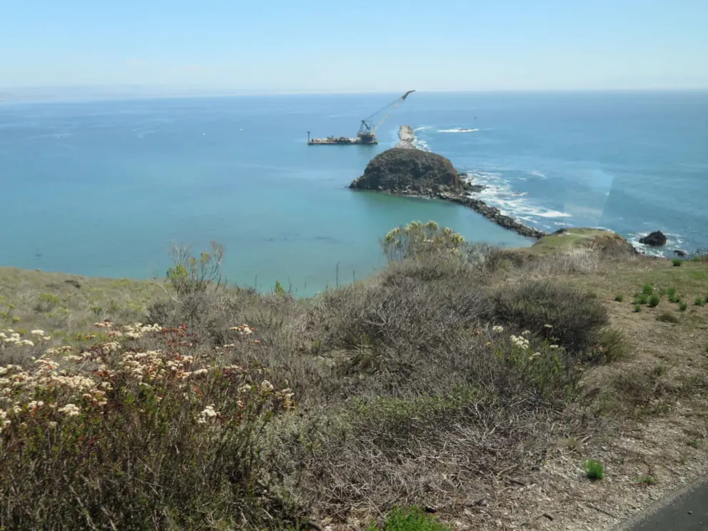 Whalers Island, as seen from the bus. 