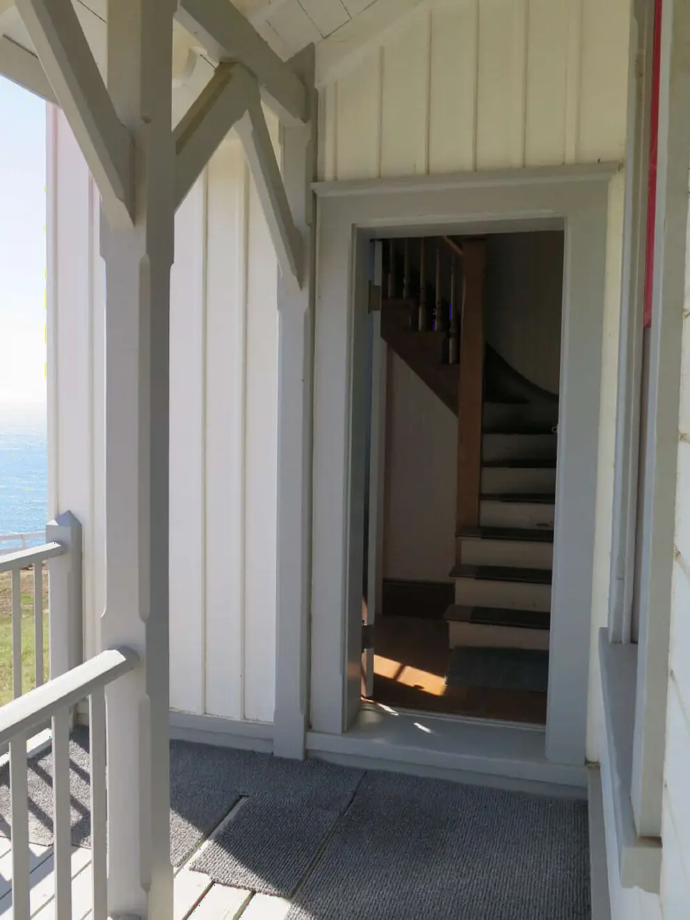 Stairs up to the top of the lighthouse. 