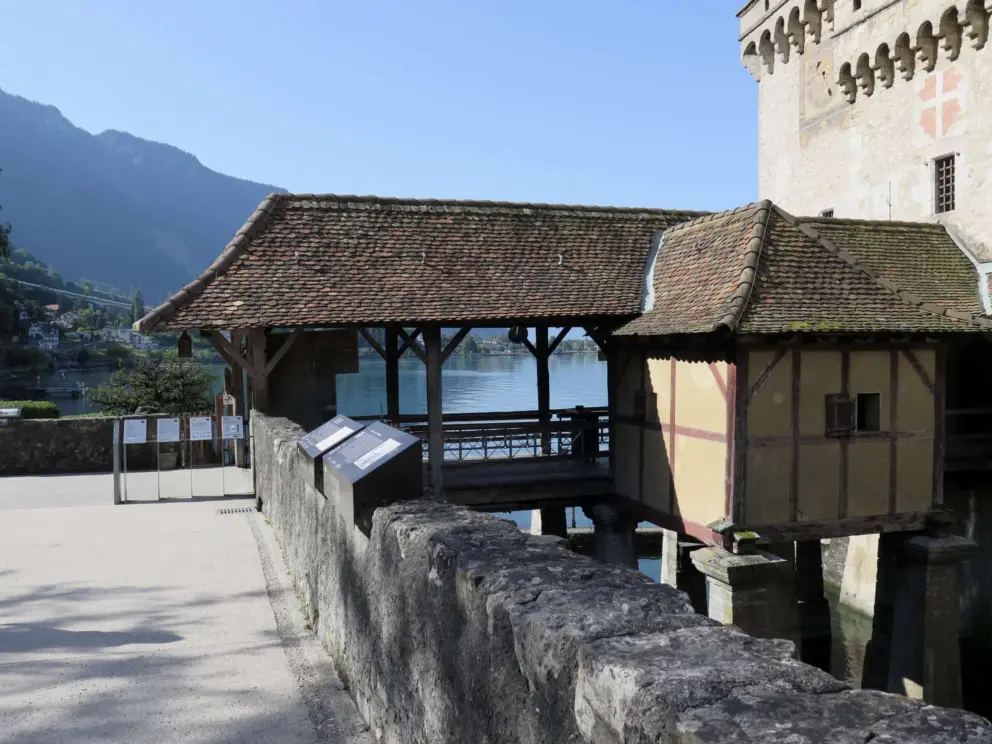 The entrance across the water to the castle. 
