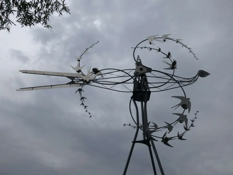 Moving sculpture on the waterfront. 