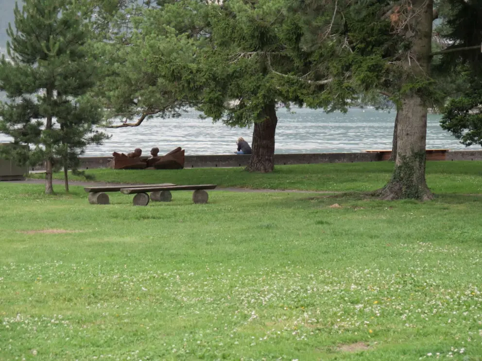 Flowers in the grass, and shady spots to sit. 
