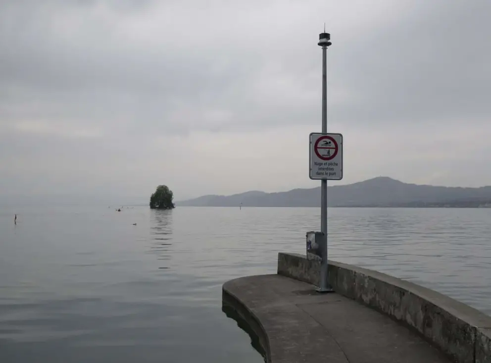 The end of the marina. 