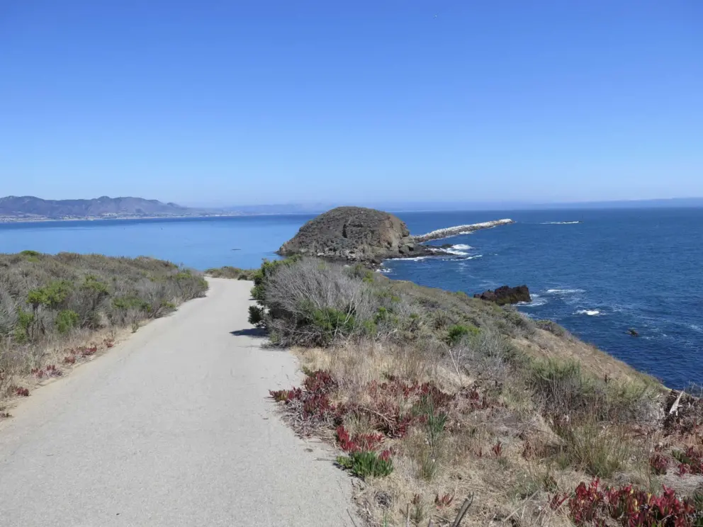 The path that leads down to the beach from the roundabout. 