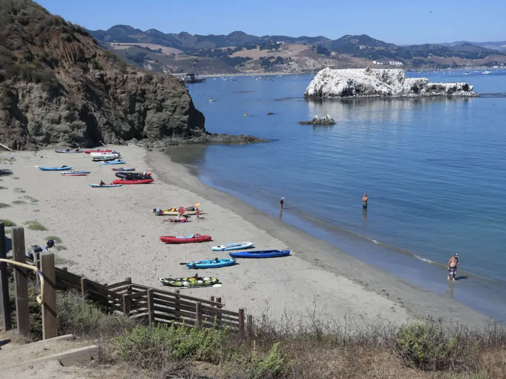 San Luis Lighthouse Beach, which you can walk down to. 
