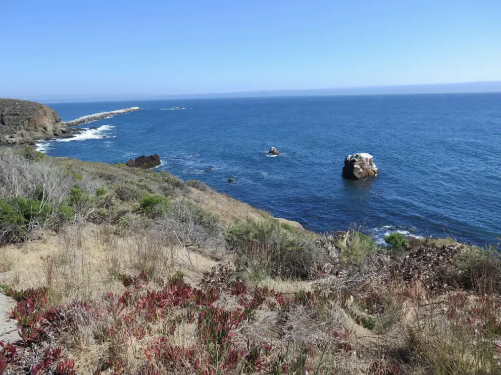 Views of the rocky coastline. 