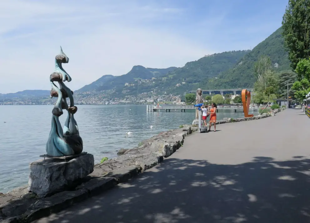 Statue along the waterfront. 