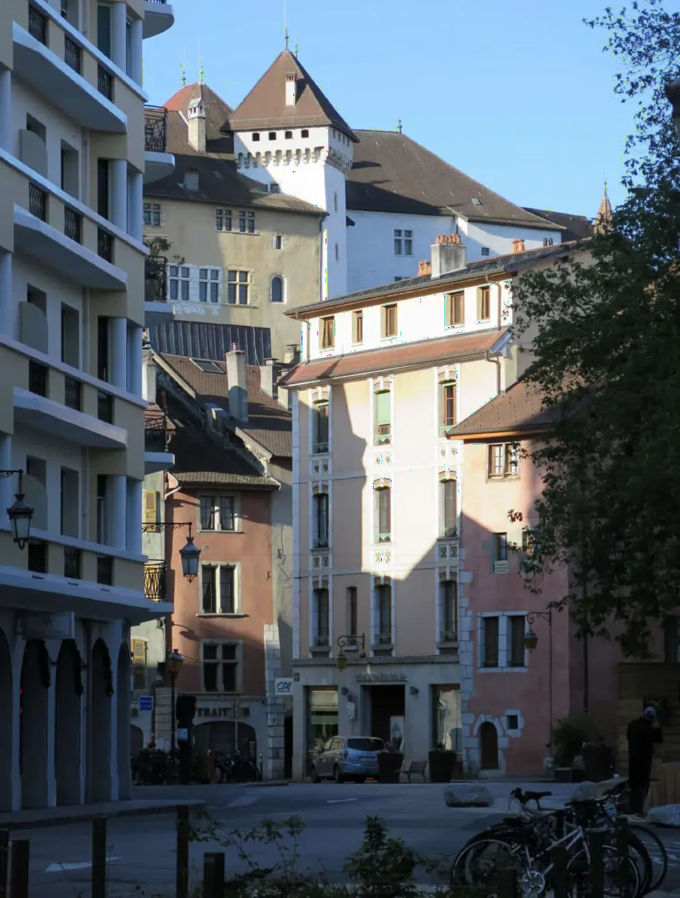 Castle behind the town. 