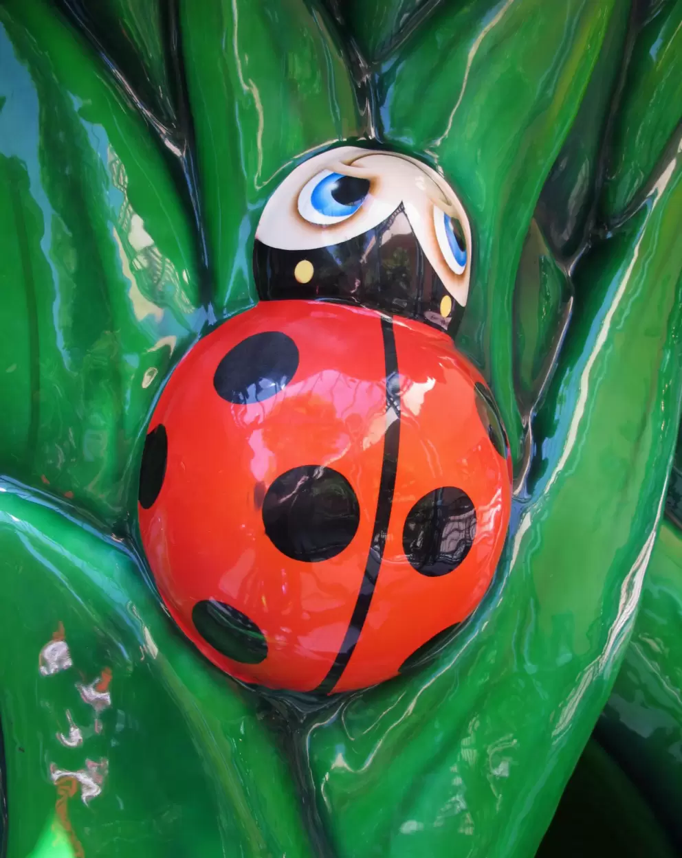 Ladybug detail in the play area.
