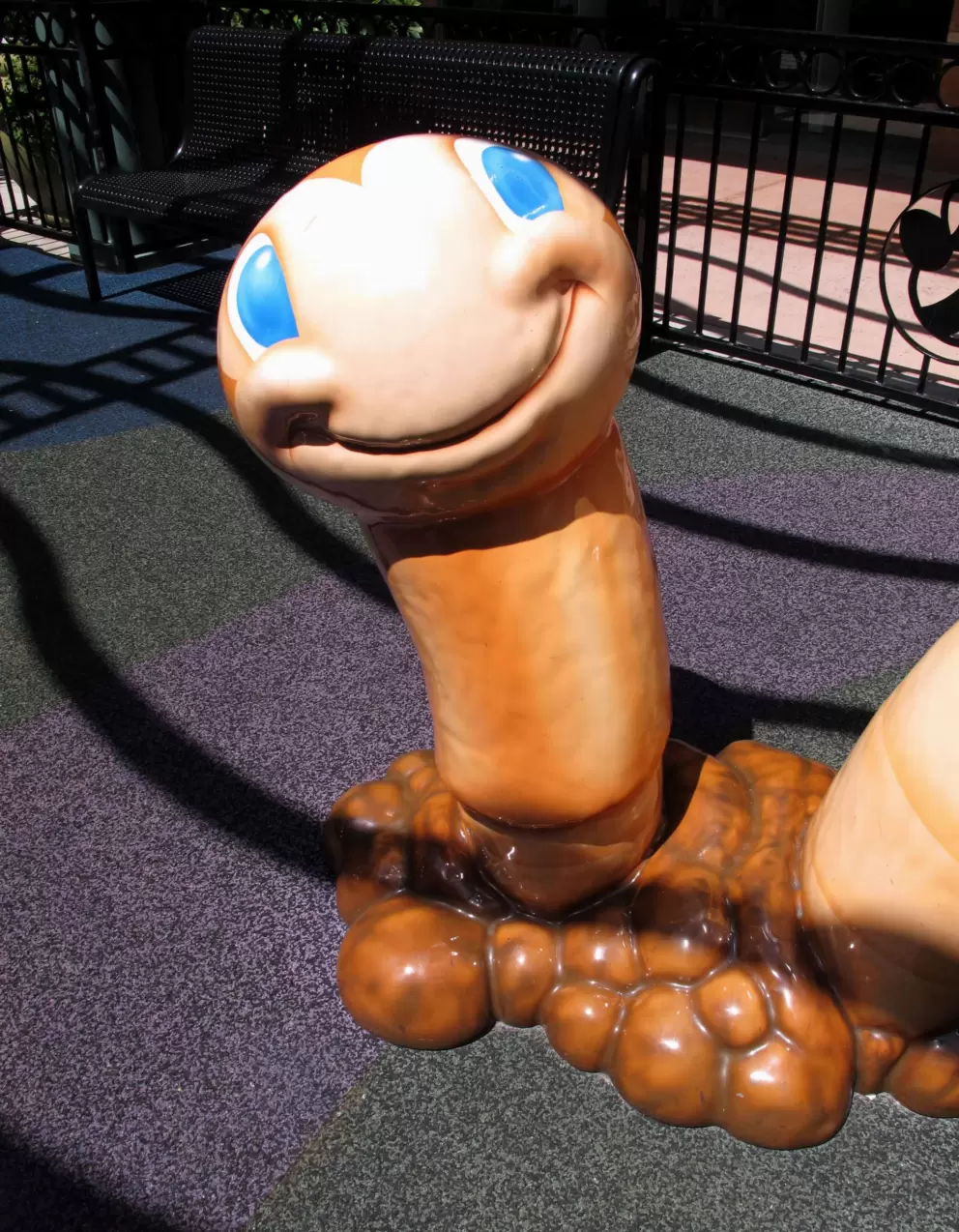 Worm to climb at the play area.